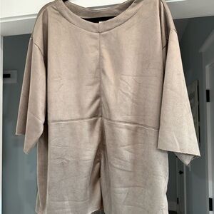 Like Love Taupe Short Sleeve Top